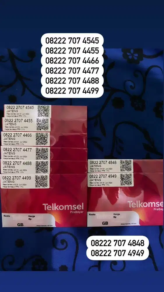 Nomor cantik kartu perdana simpati as loop telkomsel 4g (200rb-250rb)