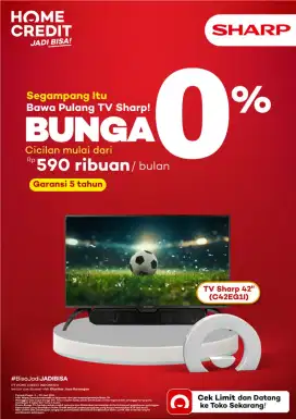 TV Sharp 42Inch kredit cicilan bunga 1,77% by home credit