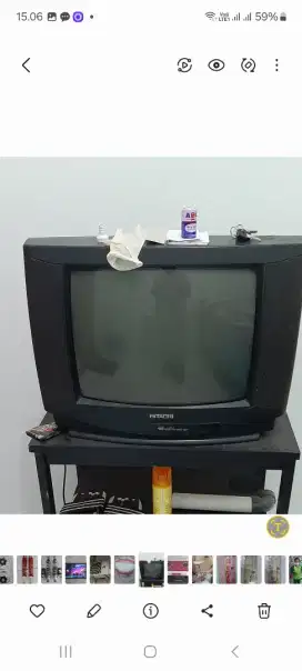 Di jual TV tabung merek Hitachi warna hitam