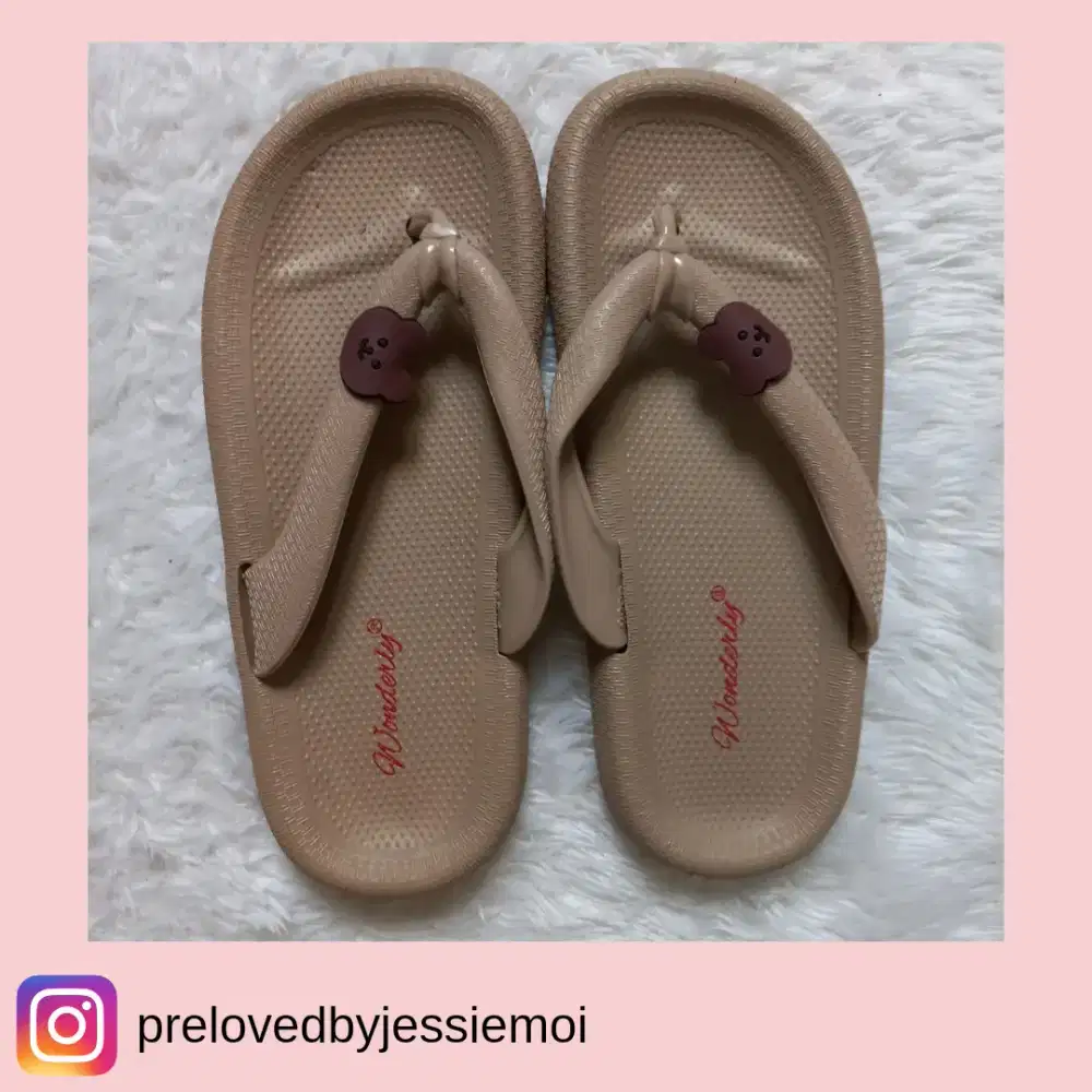 Sandal Wanita Coklat Teddy Bear