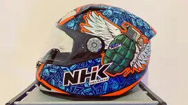 Helm balap NHK GP Tech Race bahan Fiberglass uk M like new.