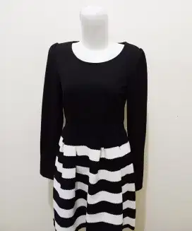 Midi dress pakaian formal dress formal hitam