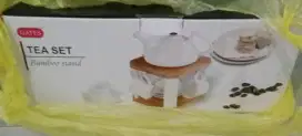 Tea set keramik merek Mambo stand ada kompor masak