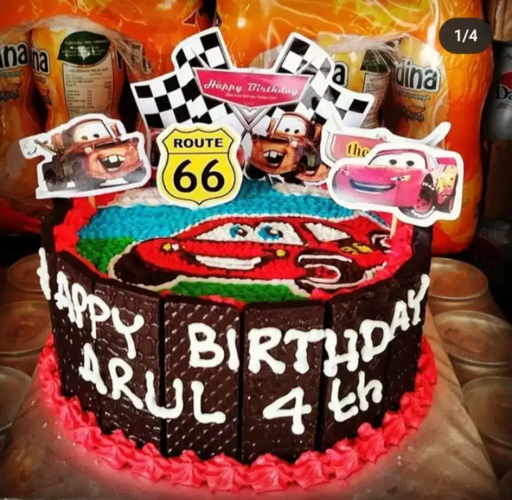 Kue ultah / ulang tahun cars / mcqueen