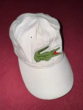 Topi lacoste big logo putih original