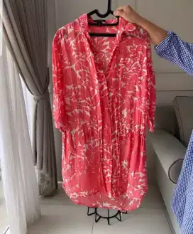 Auth lv louis vuitton silk/sutra blouse dress