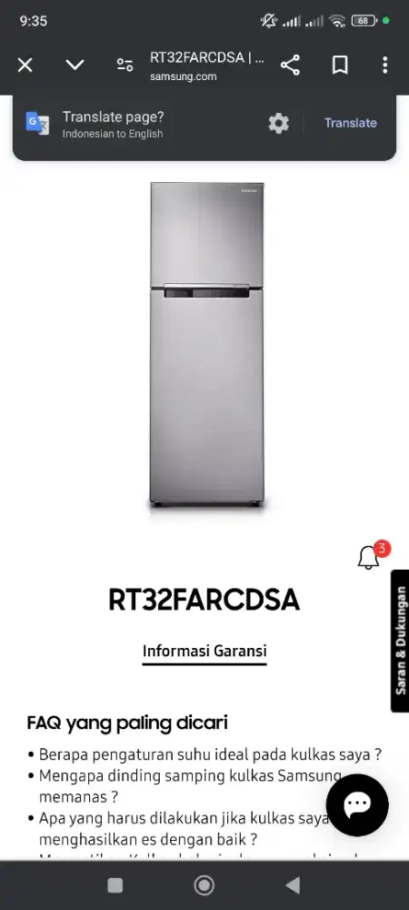 Kulkas Samsung Digital Inverter 322 Liter