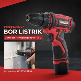 Bor Baterai Cordless Lithium Battery Electric Screwdriver 12V Taffware