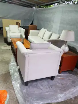 Sofa Set 3-seater , 1-seater (2Pcs) + Coffee Table dan End Table
