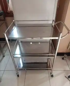 Trolley troli instrumen 3 rak stainless