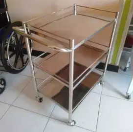 Trolley troli instrumen 3 rak stainless