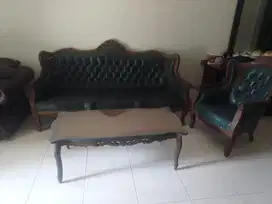 Dijual cepat 1 set sofa kayu jati