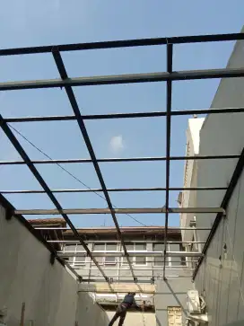 Kanopi baja ringan atap alderon+plafon pvc