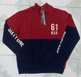 SIXTY ONE Sweater Maroon Blue Donker