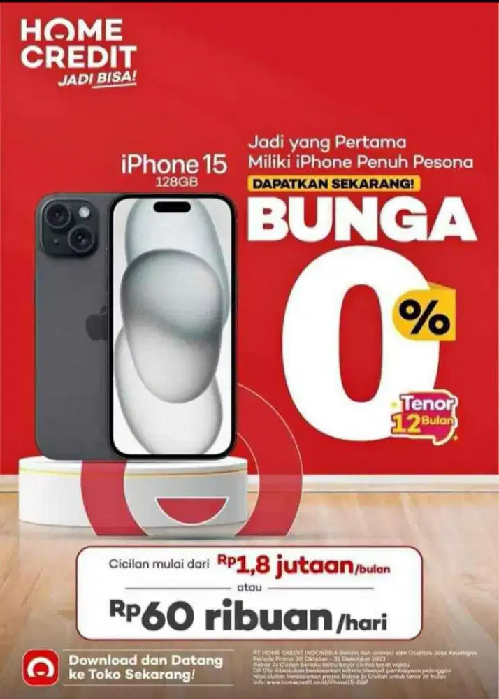 Cicilan tanpa kartu kredit iPhone 15 128 GB
