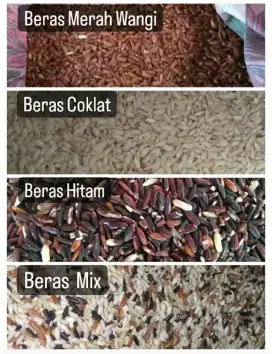 Beras Pecah Kulit Coklat, Merah, Hitam dan Mix