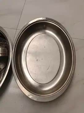 9 Stainless Steel Oval Roll Top.