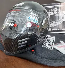 Helm Simpson Full face Carbon XXL like New Ringan