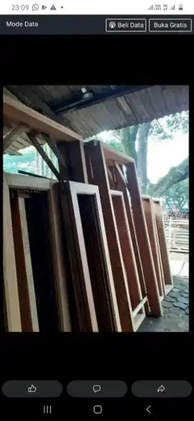 Kusen pintunya ready dari kayu bekas meranti oven berkualitas