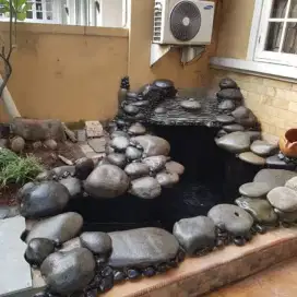 Kolam koi batu naturalpond