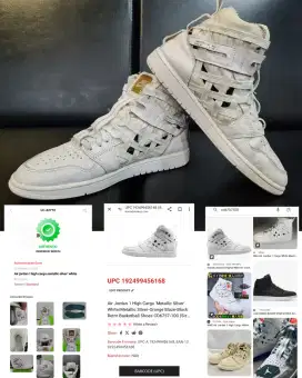 Sepatu Second AJ1/Air Jordan 1High Cargo tripel white Rare item Siz 42
