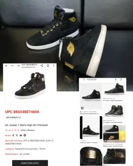 Sepatu Second AJ1/Air Jordan 1 Retro High OG ' Pinnacle' Rare Size 41