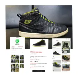 Sepatu Second 2013 AJ1/Air Jordan 1 Retro '94 Retro Black Venom (Rare)