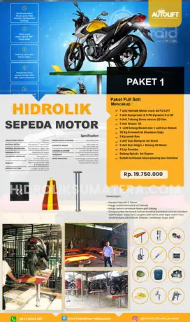 PAKETAN 1 HIDROLIK SEPEDA MOTOR AUTOLIFT