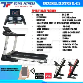 Treadmill elektrik tipe TF 122 grey/3 hp