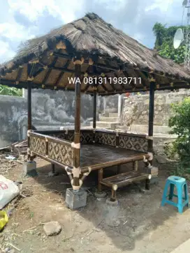 Gazebo bambu atap ijuk ukuran 2x2 harga /unit