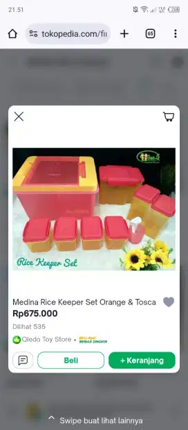 Wadah beras set merk medina