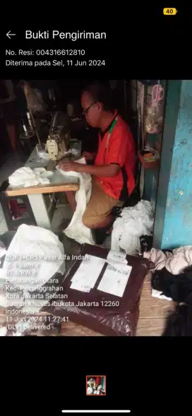 Terima jahitan seragam atau produksi