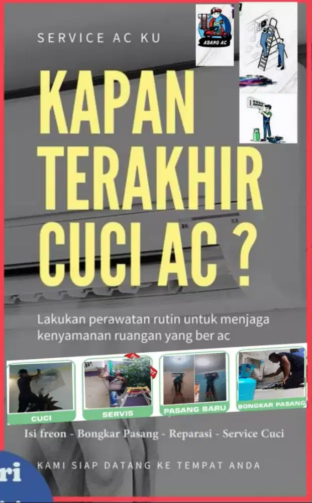 Jasa servis ac bokar pasang ac pasang ac isi freon ac cuci ac dll