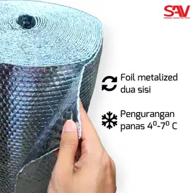Aluminium foil atap rol Bubble tebal 4 mm double side ( dua sisi )