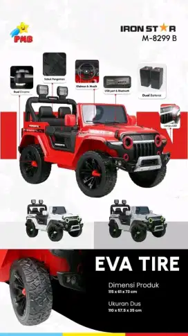 Promo Mobil Aki Jeep Iron star sudah ban karet bergaransi (Stok sdkt)