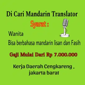 LOKER untuk wanita jadi translator bahasa mandarin
