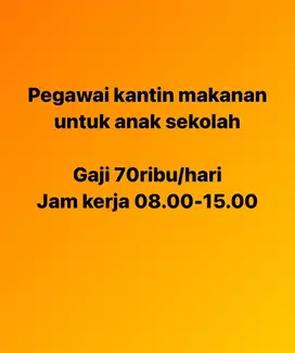 Lowongan Part Time pegawai kantin