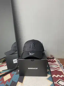 Topi Baseball MLB Caps New Era Hat Logo NY Bordir Hitam Fullblack