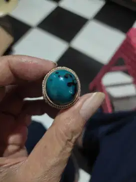 Dijual batu bacan ring perak ukir hm