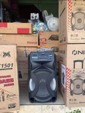 NIKO PT1501 speaker troly bluetooth besar 15 inch isi 2 mic wireles