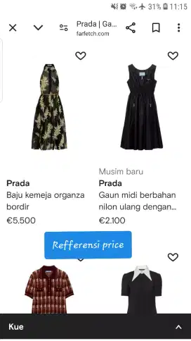 Auth prada dress full black