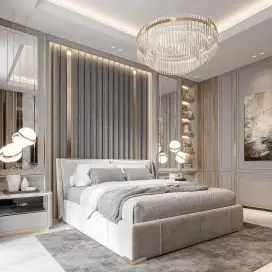 Interior Backdroop tv, Bedroom set dan furniture lainnya