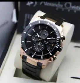 Jam Tangan Pria Alexandre Christie original ac 6455 rosgold black