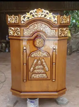 Mimbar masjid mimbar kayu jati