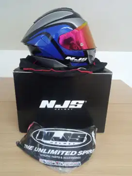 Jual Helm NJS ZX-1 Motif Tricolor Double Visor SIZE XL