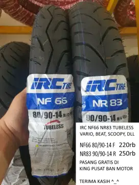 Ban Motor IRC Tubeless dan Tubetype/ Non Tubeless