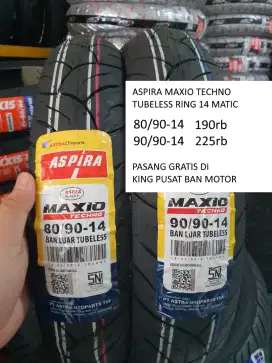 Ban Motor Aspira dan Aspira Premio Sportivo Tubeless dan Non Tubeless