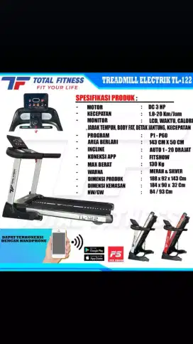 Alat fitness treadmill elektrik tipe tl 122