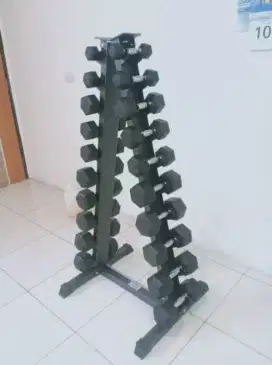Alat fitness dumble set hexagonal kokoh