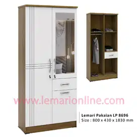 Lemari Pakaian 2 Pintu (Brown White)